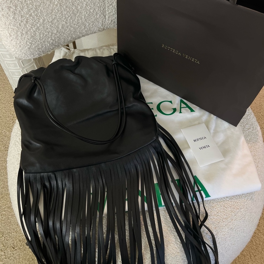 Bottega Veneta Black Fringe Pouch Shoulder Bag